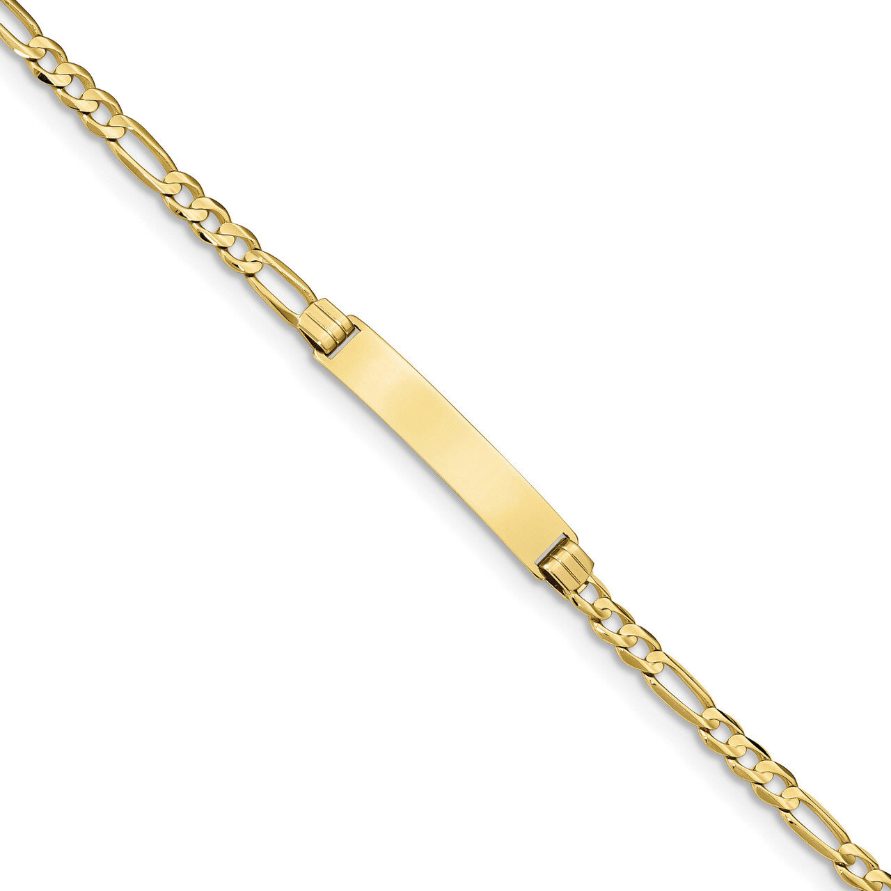 7 Inch Figaro Link ID Bracelet 10k Gold 10FG100ID-7