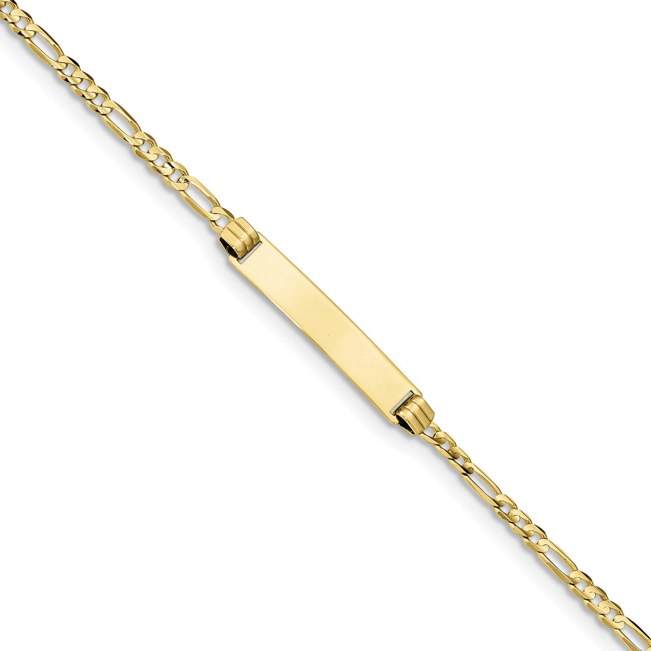 7 Inch Figaro Link ID Bracelet 10k Gold 10FG80ID-7
