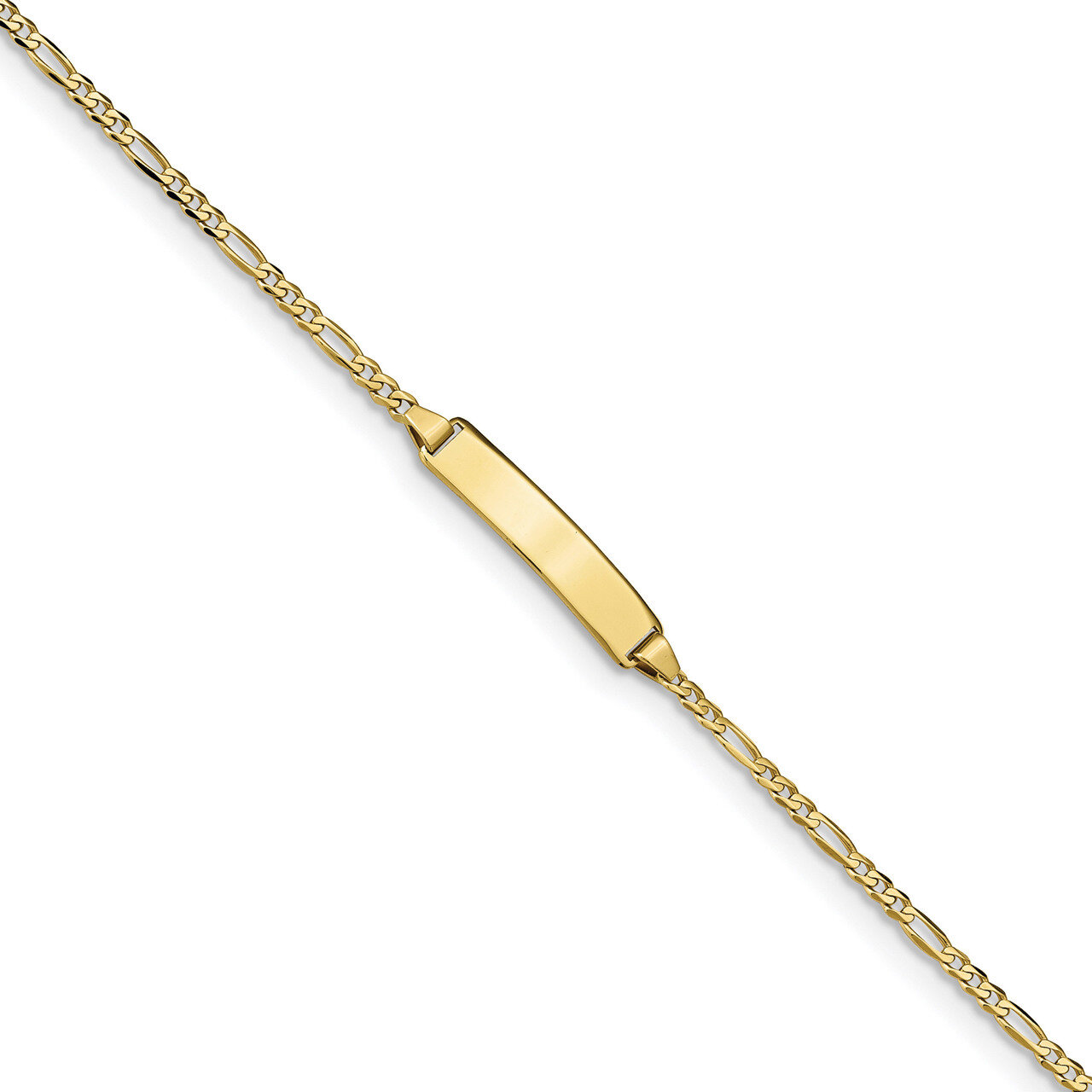 5.5 Inch Figaro Link ID Bracelet 10k Gold 10FIG060ID-5.5