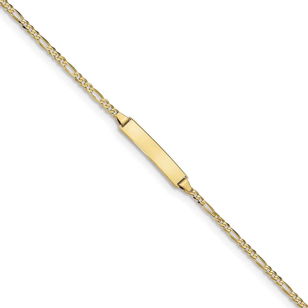 7 Inch Figaro Link ID Bracelet 10k Gold 10FIG060ID-7, MPN: 10FIG060ID-7, 191101596858