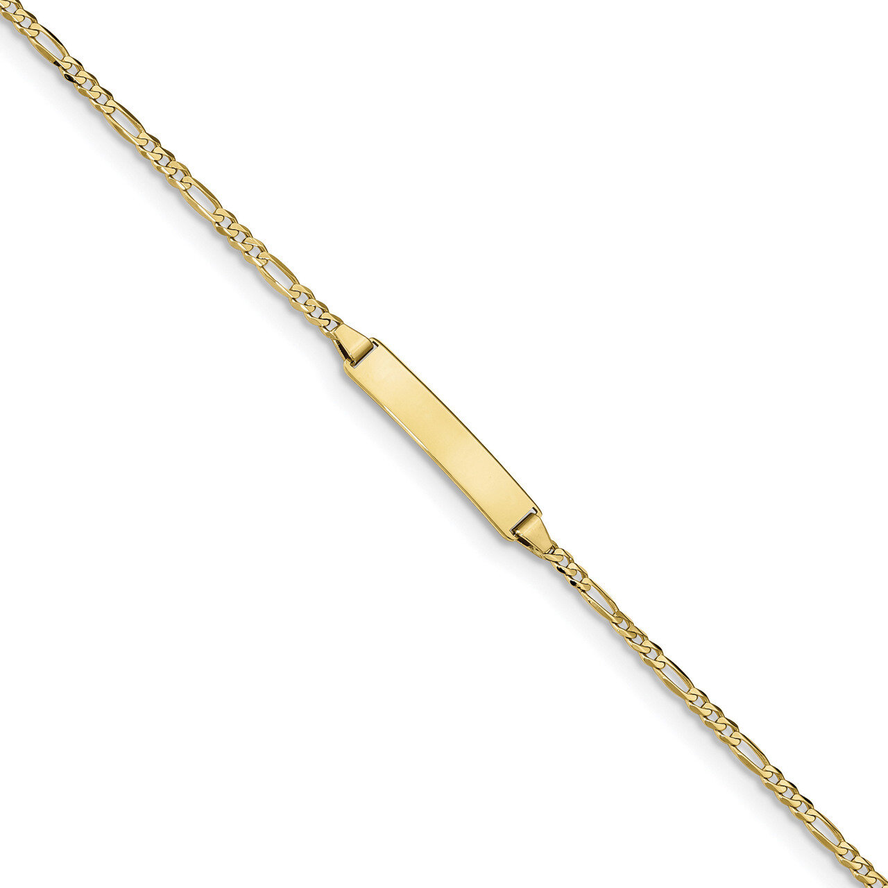 8 Inch Figaro Link ID Bracelet 10k Gold 10FIG060ID-8