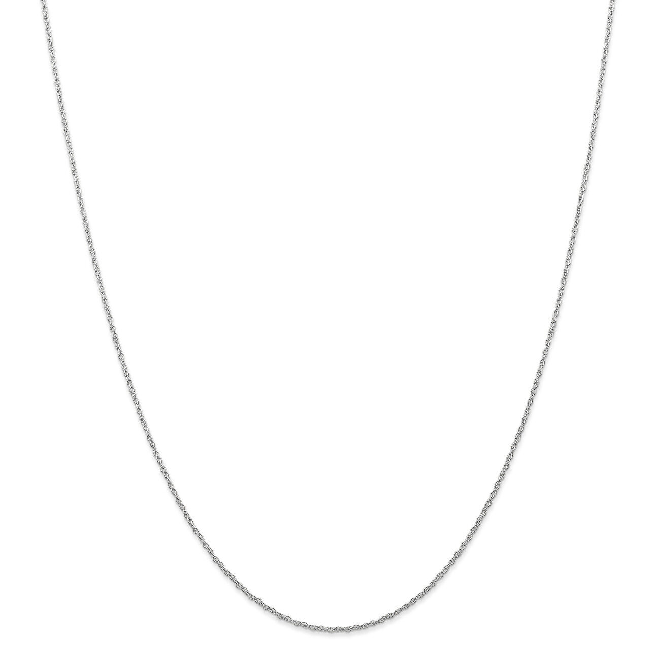 16 Inch Carded Rhodium-plated 0.70mm Rope Chain 10k White Gold 10K7RW-16