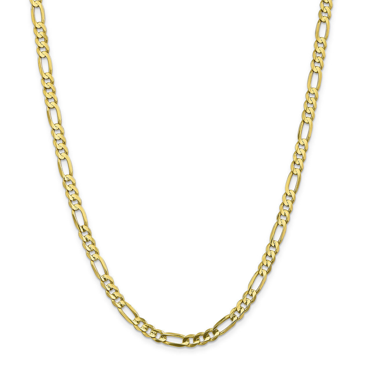 22 Inch 5.25mm Light Concave Figaro Chain 10k Gold 10LF140-22, MPN: 10LF140-22, 191101597794