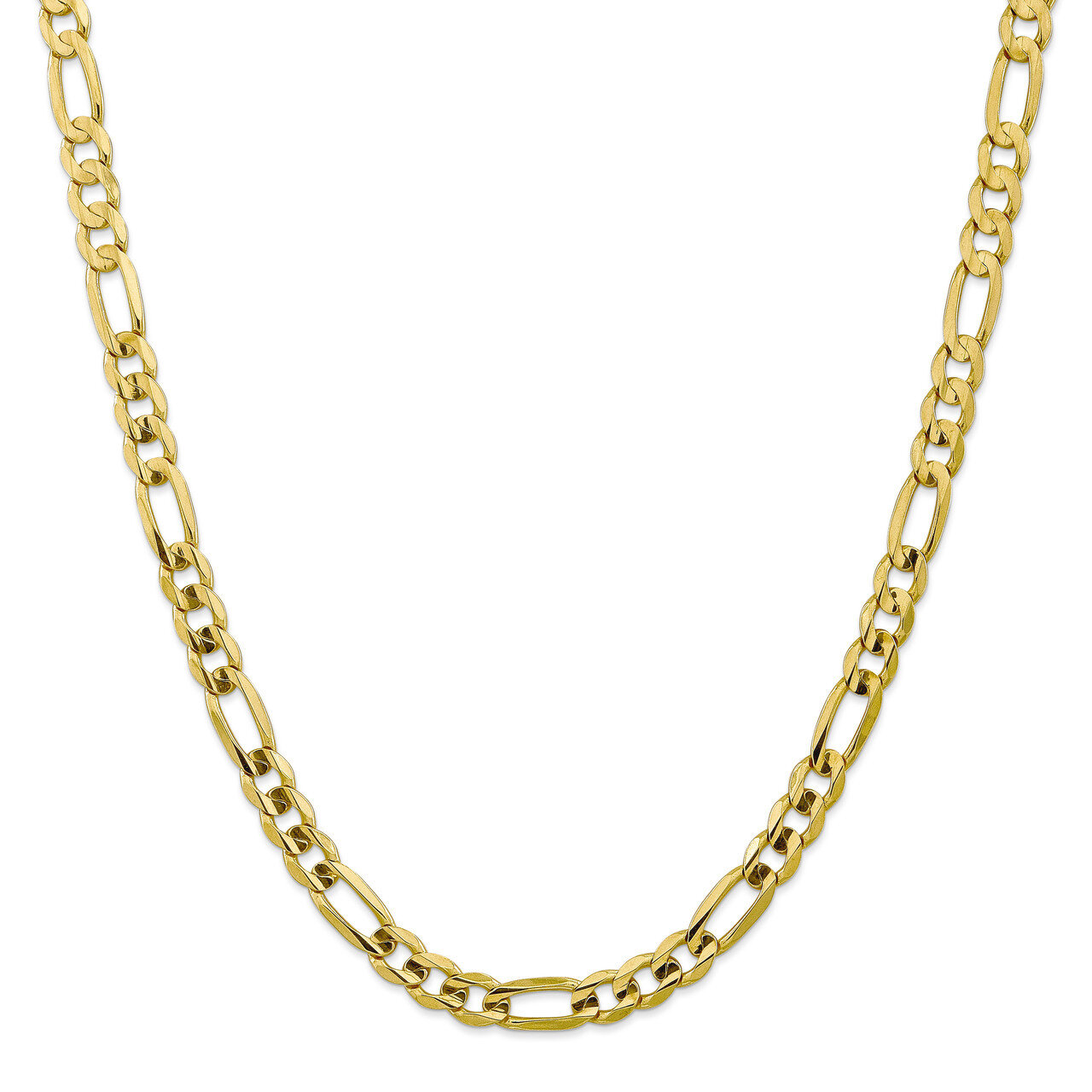 26 Inch 7.5mm Light Concave Figaro Chain 10k Gold 10LF200-26