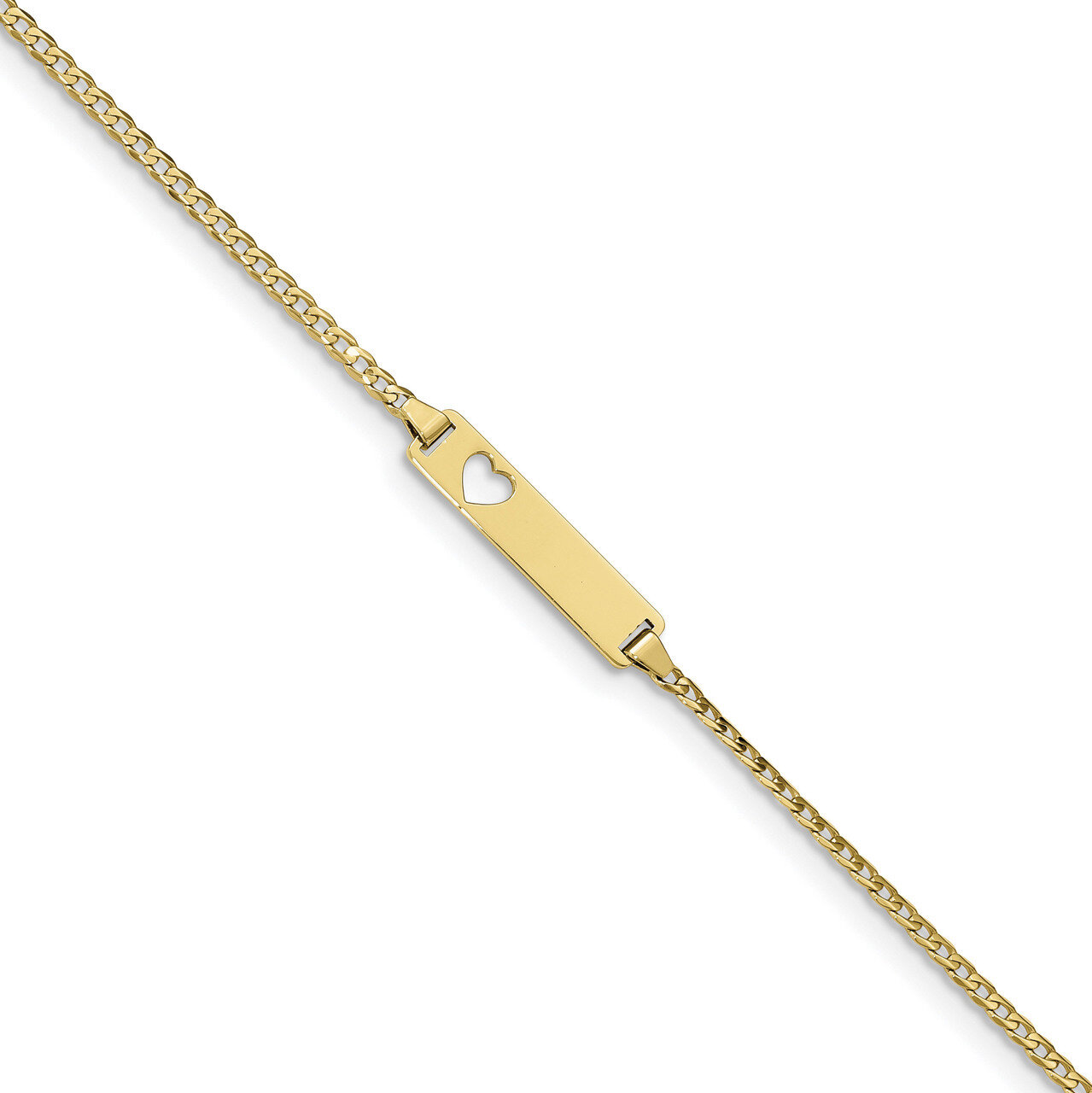 7 Inch Flat Curb Link ID Bracelet 10k Gold 10LID10-7, MPN: 10LID10-7, 191101597954