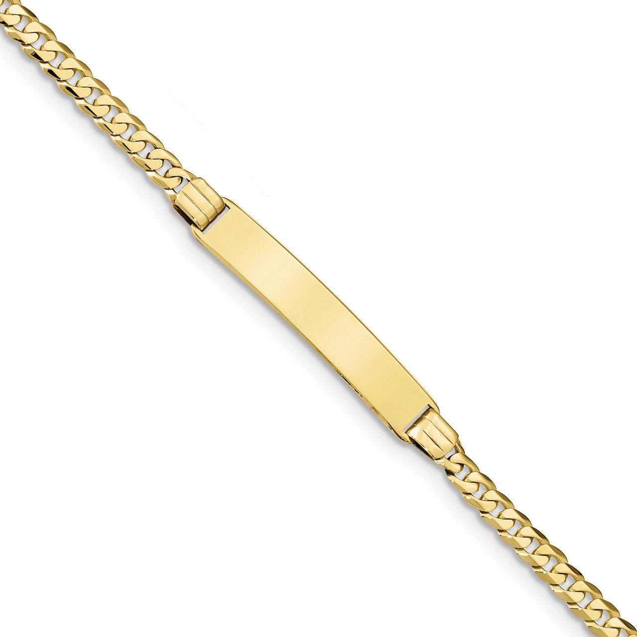 7 Inch Flat Curb Link ID Bracelet 10k Gold 10LID62-7