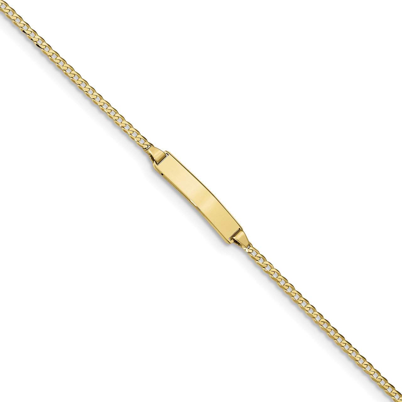 7 Inch Flat Curb Link ID Bracelet 10k Gold 10LID70-7, MPN: 10LID70-7, 191101598098