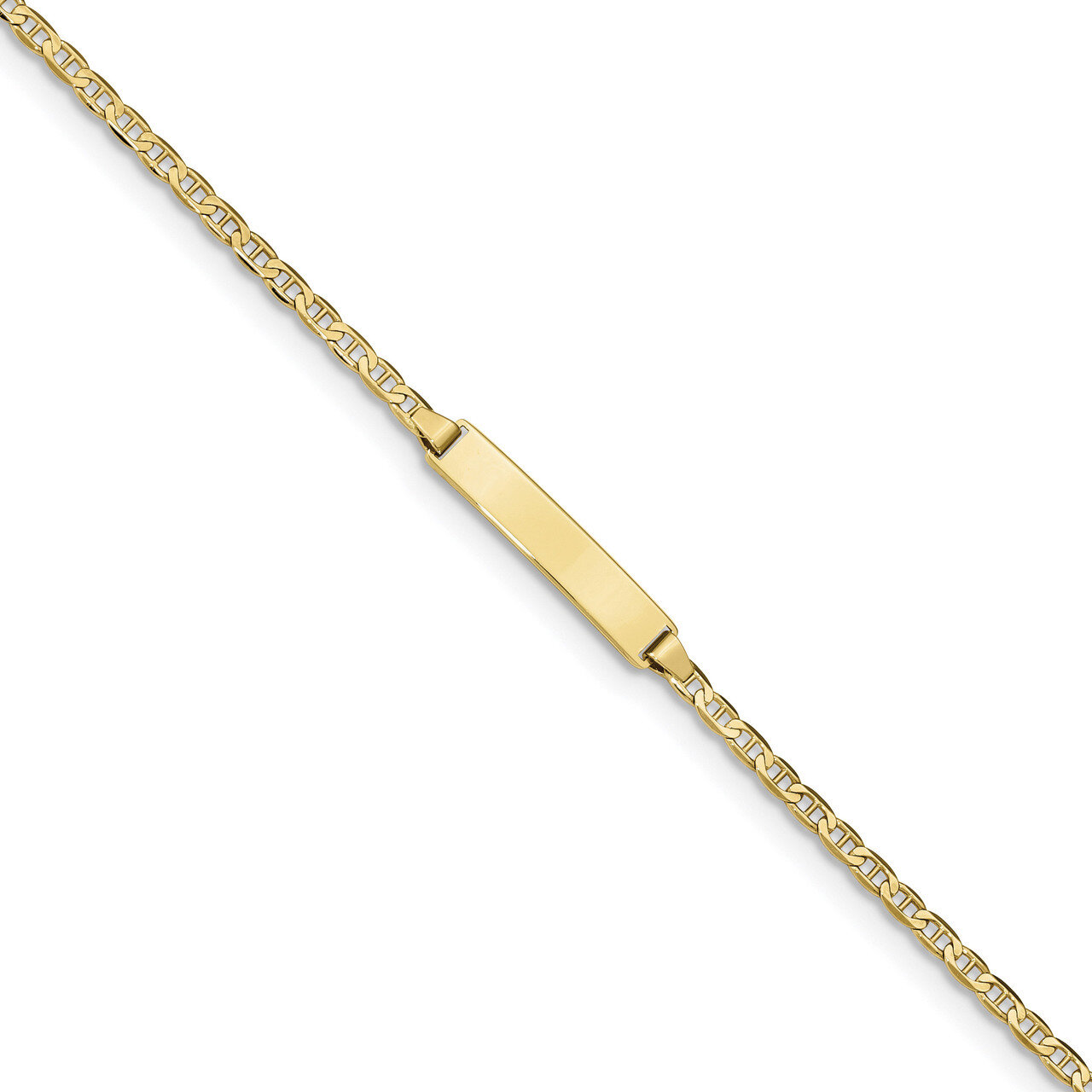 7 Inch Flat Anchor Link ID Bracelet 10k Gold 10LID71-7, MPN: 10LID71-7, 191101598104
