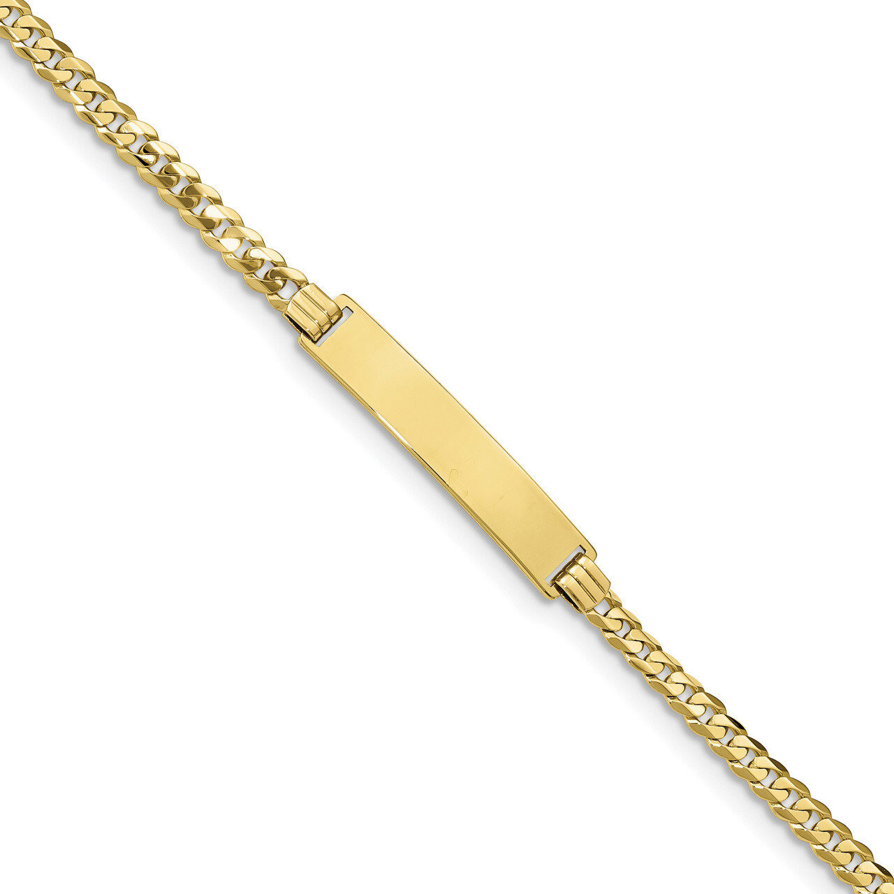 7 Inch Flat Curb Link ID Bracelet 10k Gold 10LID73-7, MPN: 10LID73-7, 191101598111