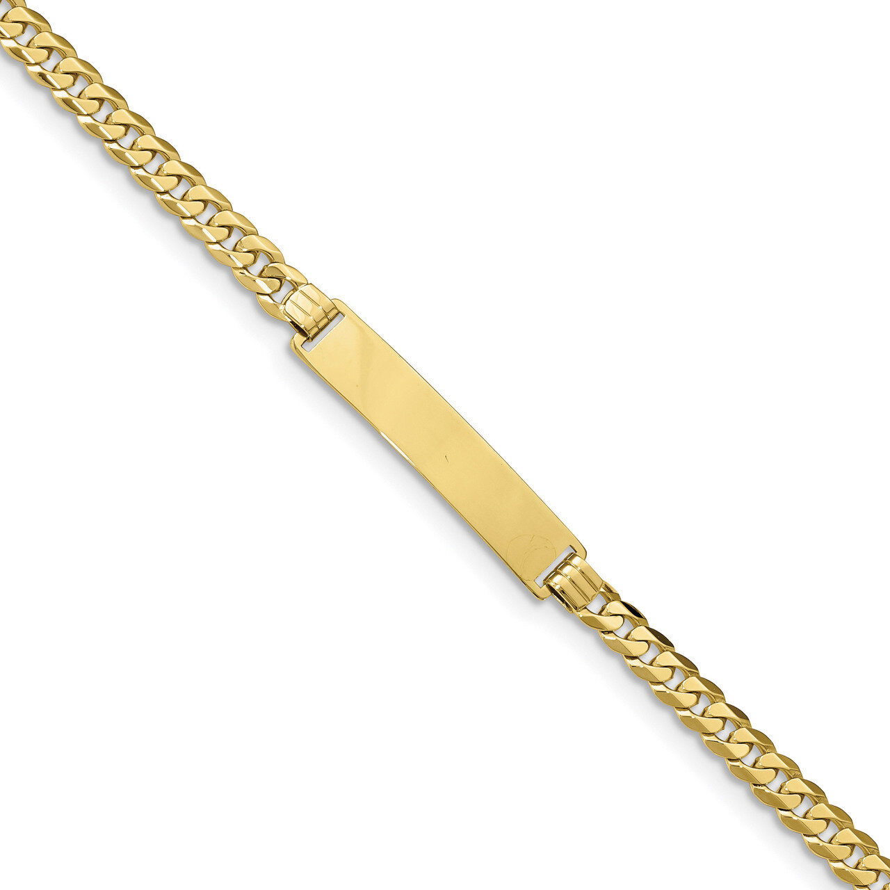 7 Inch Flat Curb Link ID Bracelet 10k Gold 10LID74-7, MPN: 10LID74-7, 191101598135