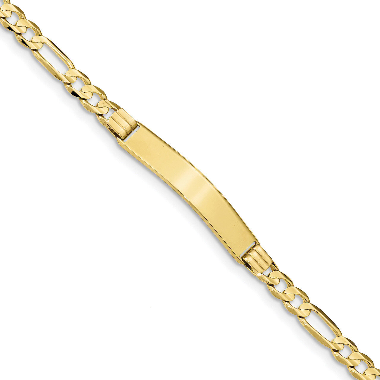 7 Inch Figaro Link ID Bracelet 10k Gold 10LID78-7, MPN: 10LID78-7, 191101598203