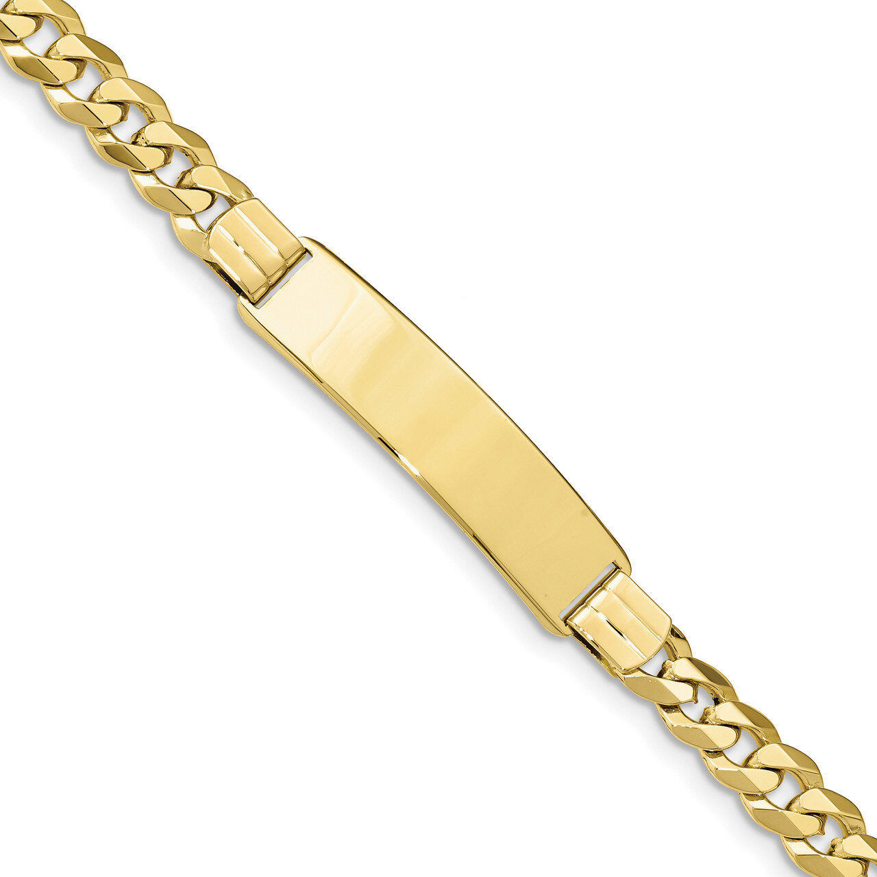 7 Inch Flat Curb Link ID Bracelet 10k Gold 10LID80-7, MPN: 10LID80-7, 191101598227