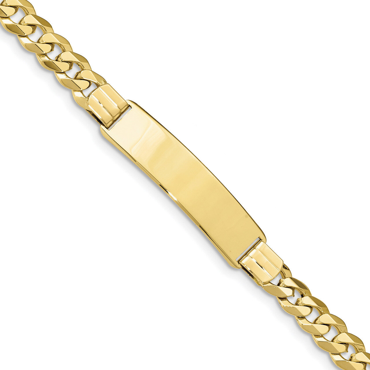 8 Inch Flat Curb Link ID Bracelet 10k Gold 10LID80-8, MPN: 10LID80-8, 191101598234