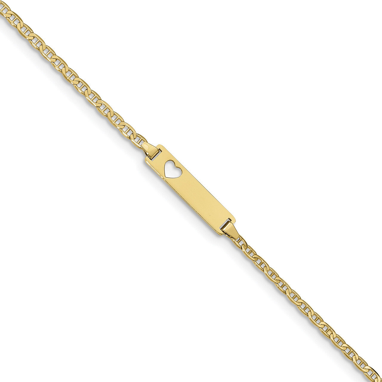 7 Inch Flat Anchor Link ID Bracelet 10k Gold 10LID9-7, MPN: 10LID9-7, 191101598265