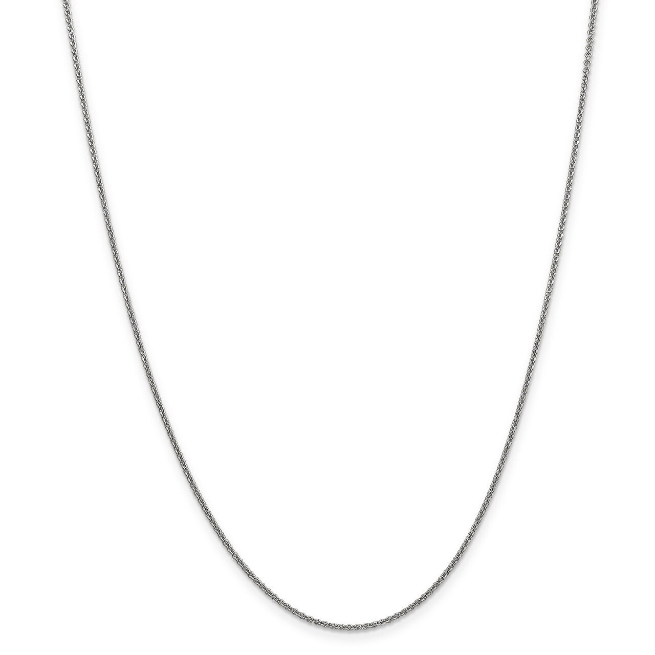 10 Inch 1.5mm Solid Polished Cable Chain 10k White Gold 10PE137-10