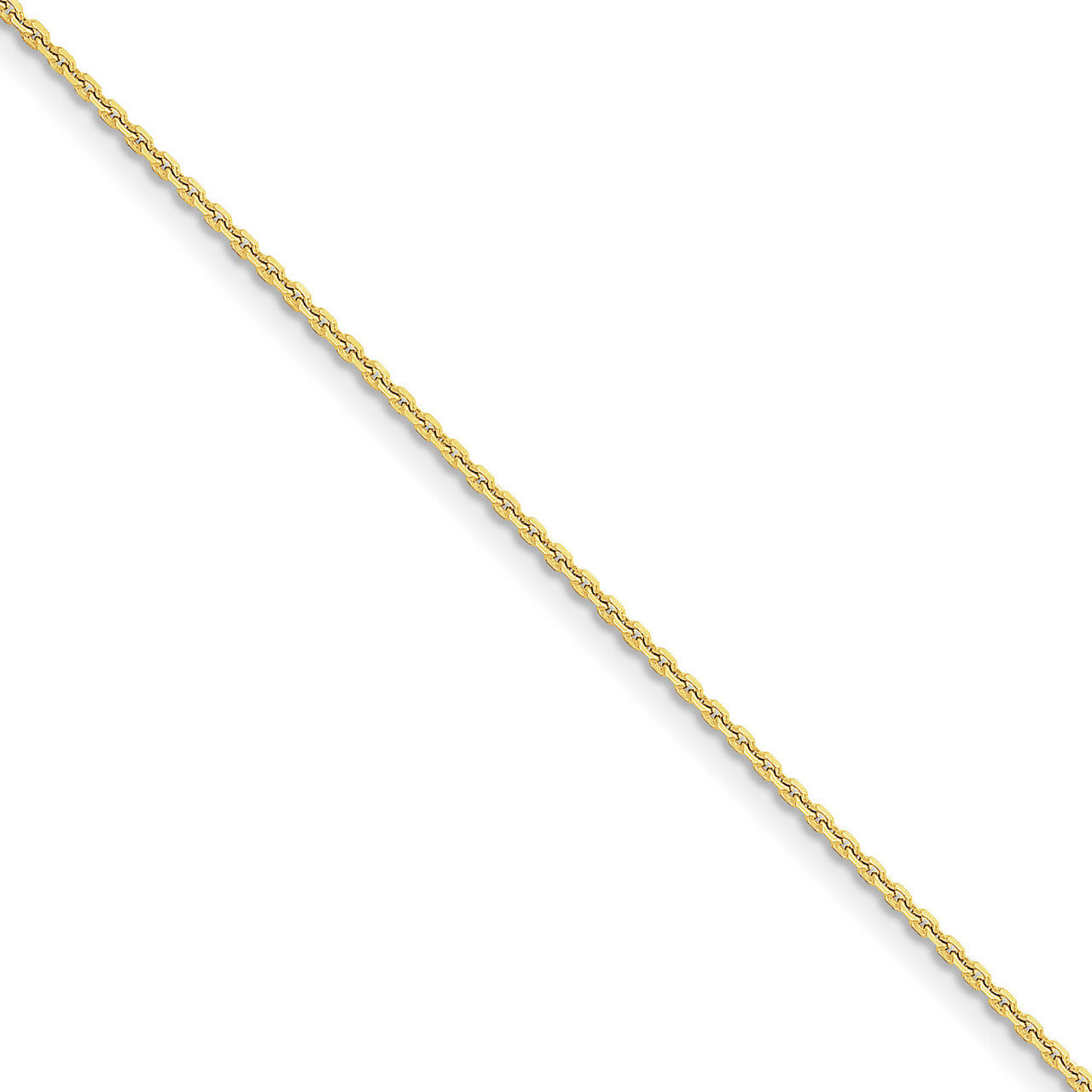 9 Inch 1.65mm Solid Diamond -cut Cable Chain 10k Gold 10PE141-9