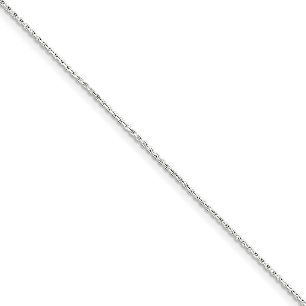9 Inch 1.3mm Solid Diamond -cut Cable Chain 10k White Gold 10PE146-9