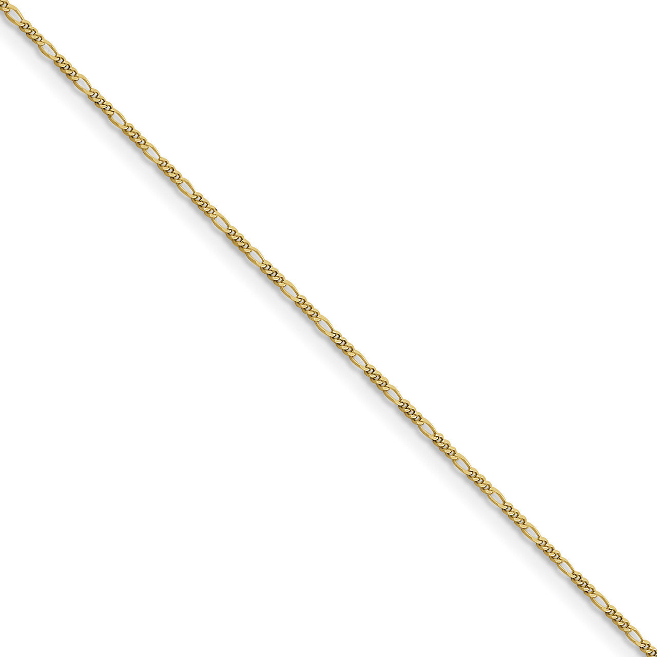 7 Inch 1.25mm Flat Figaro Chain 10k Gold 10PE7-7