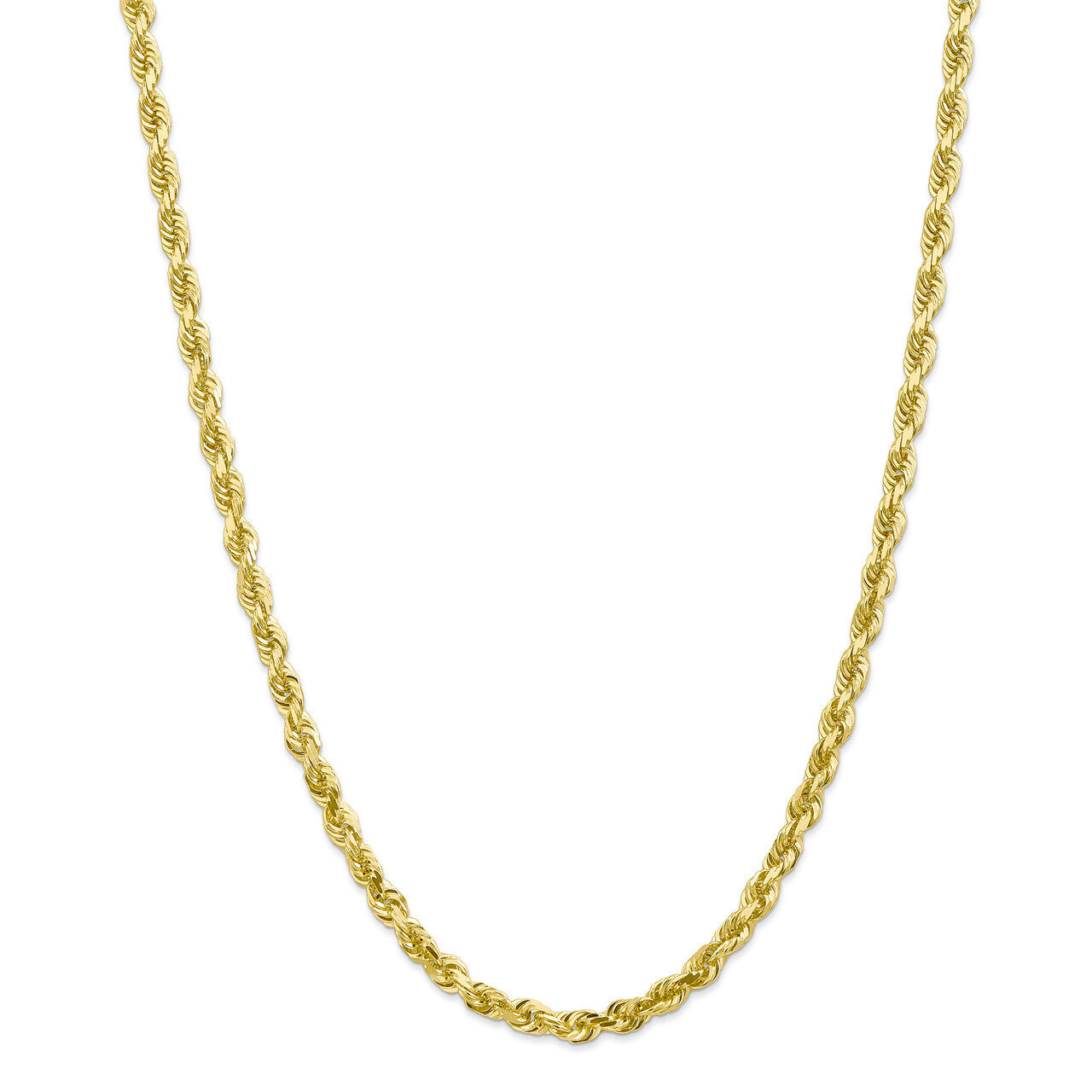 22 Inch 5.0mm Diamond -cut Quadruple Rope Chain 10k Gold 10QT040-22, MPN: 10QT040-22, 191101600838