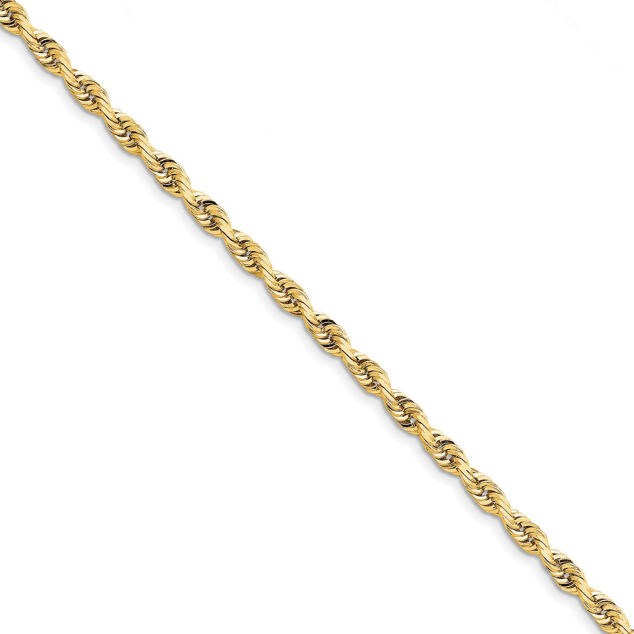 8 Inch 5.0mm Diamond -cut Quadruple Rope Chain 10k Gold 10QT040-8