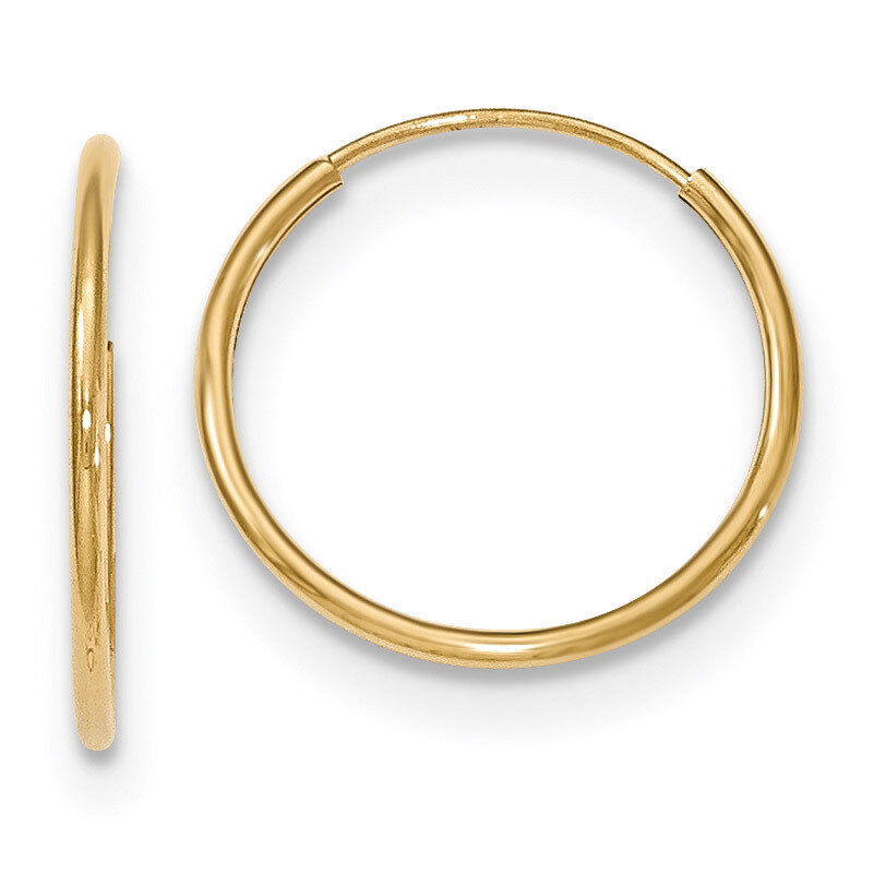 Polished Endless Tube Hoop Earrings 10k Gold 10T961