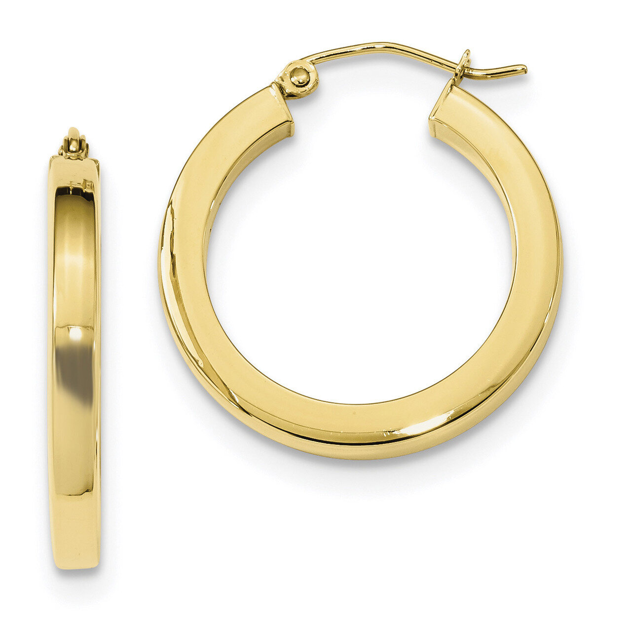 3mm Polished Square Hoop Earrings 10k Gold 10T987, MPN: 10T987, 191101170263