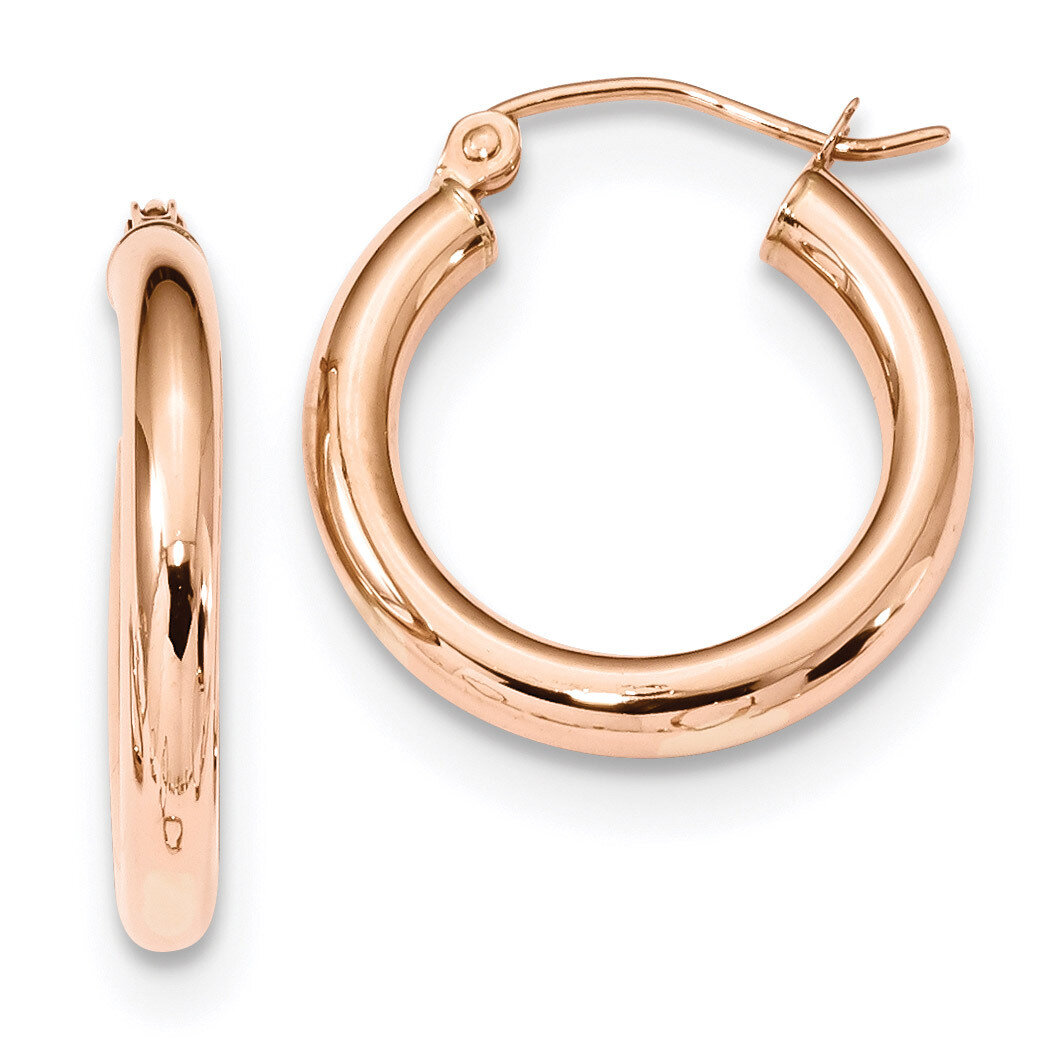 3mm Hoop Earrings 10k Rose Gold 10T994, MPN: 10T994, 191101170331