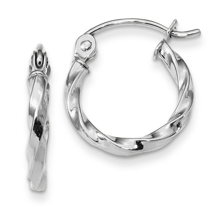 Twist Polished Hoop Earring 10k White Gold 10TC388W, MPN: 10TC388W, 191101344114