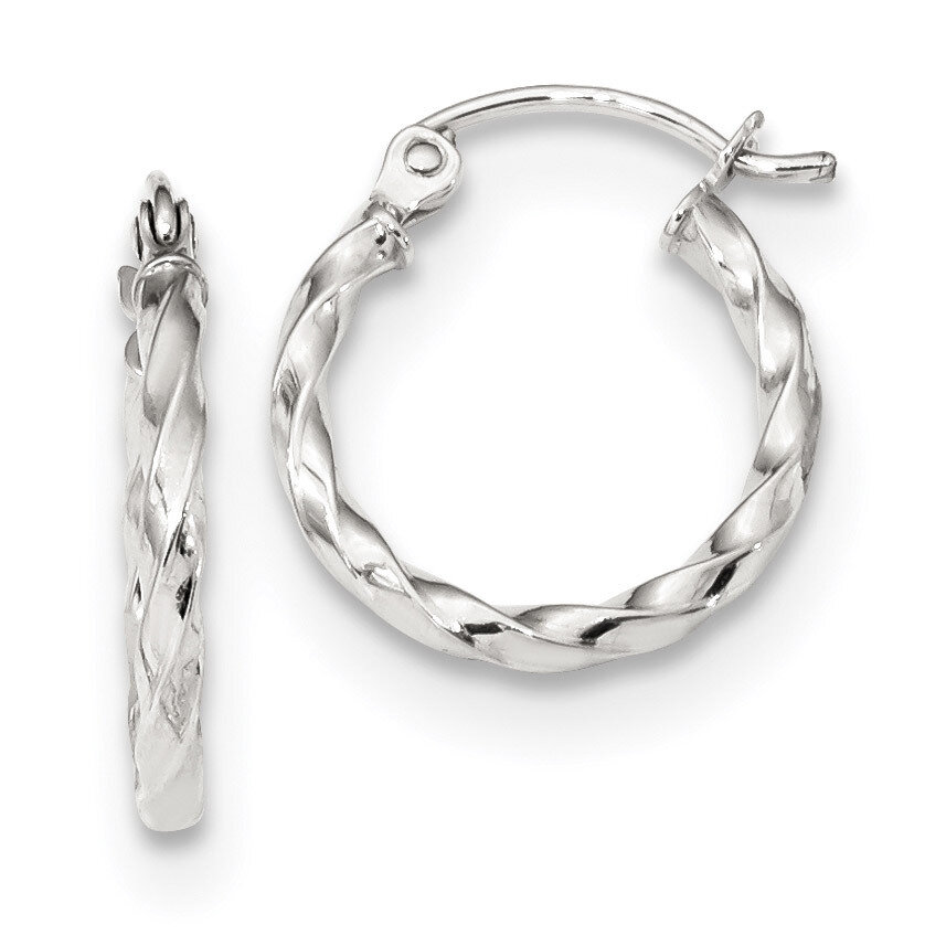 Twist Polished Hoop Earring 10k White Gold 10TC389W, MPN: 10TC389W, 191101344138