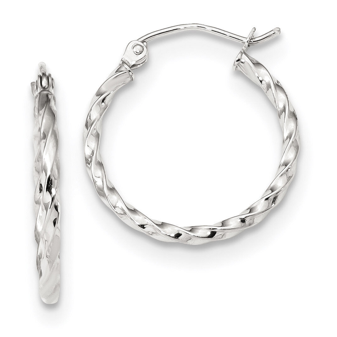 Twist Polished Hoop Earring 10k White Gold 10TC390W, MPN: 10TC390W, 191101344152