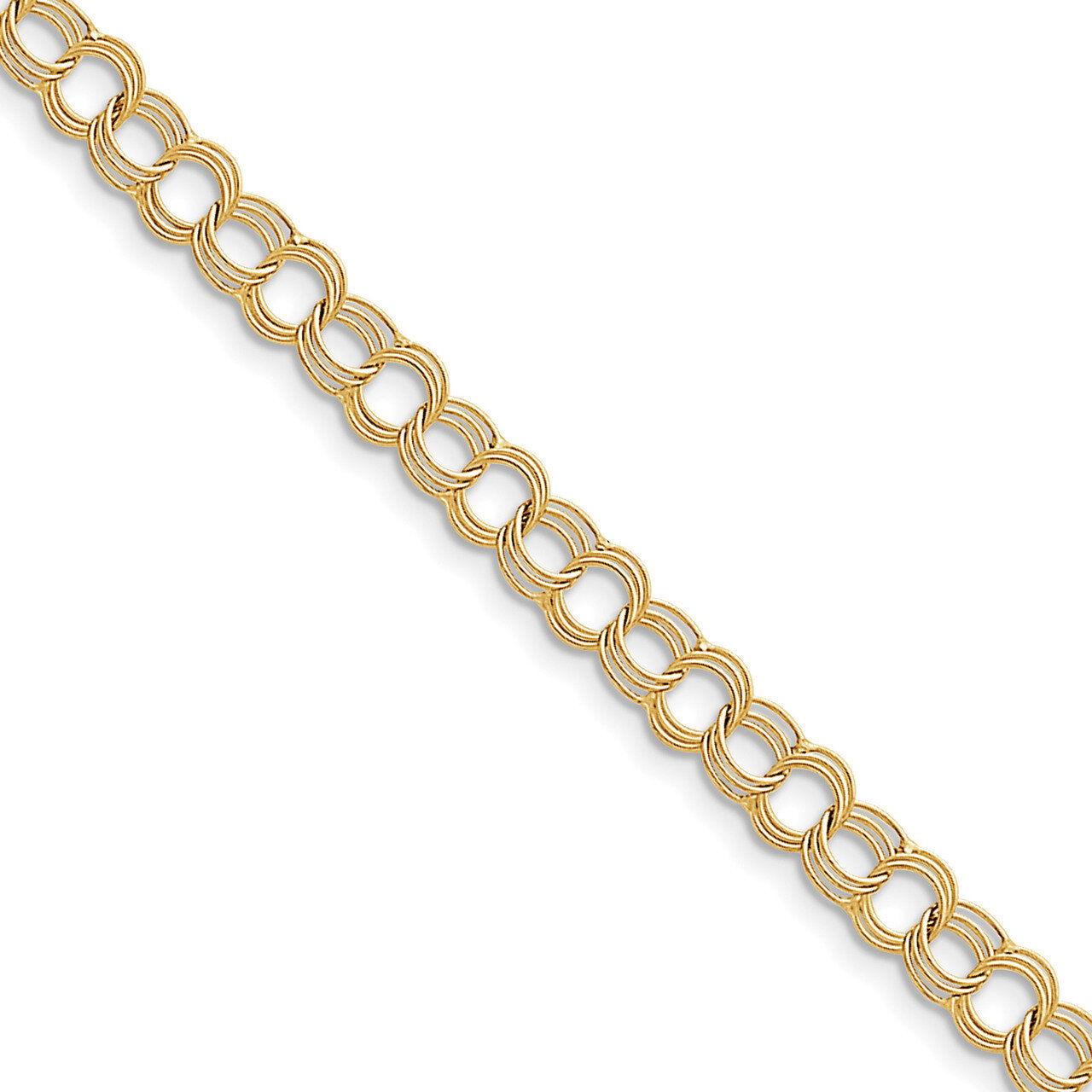 7 Inch Triple Link Charm Bracelet 10k Gold 10TO748-7, MPN: 10TO748-7, 191101601507