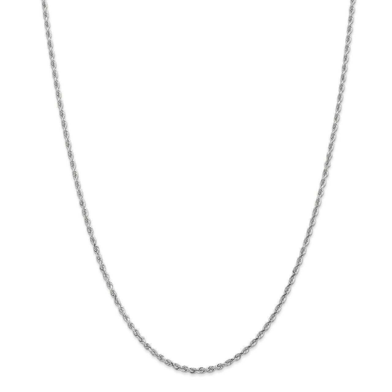 10 Inch 2.25mm Diamond -cut Quadruple Rope Chain 10k White Gold 10WQT018-10