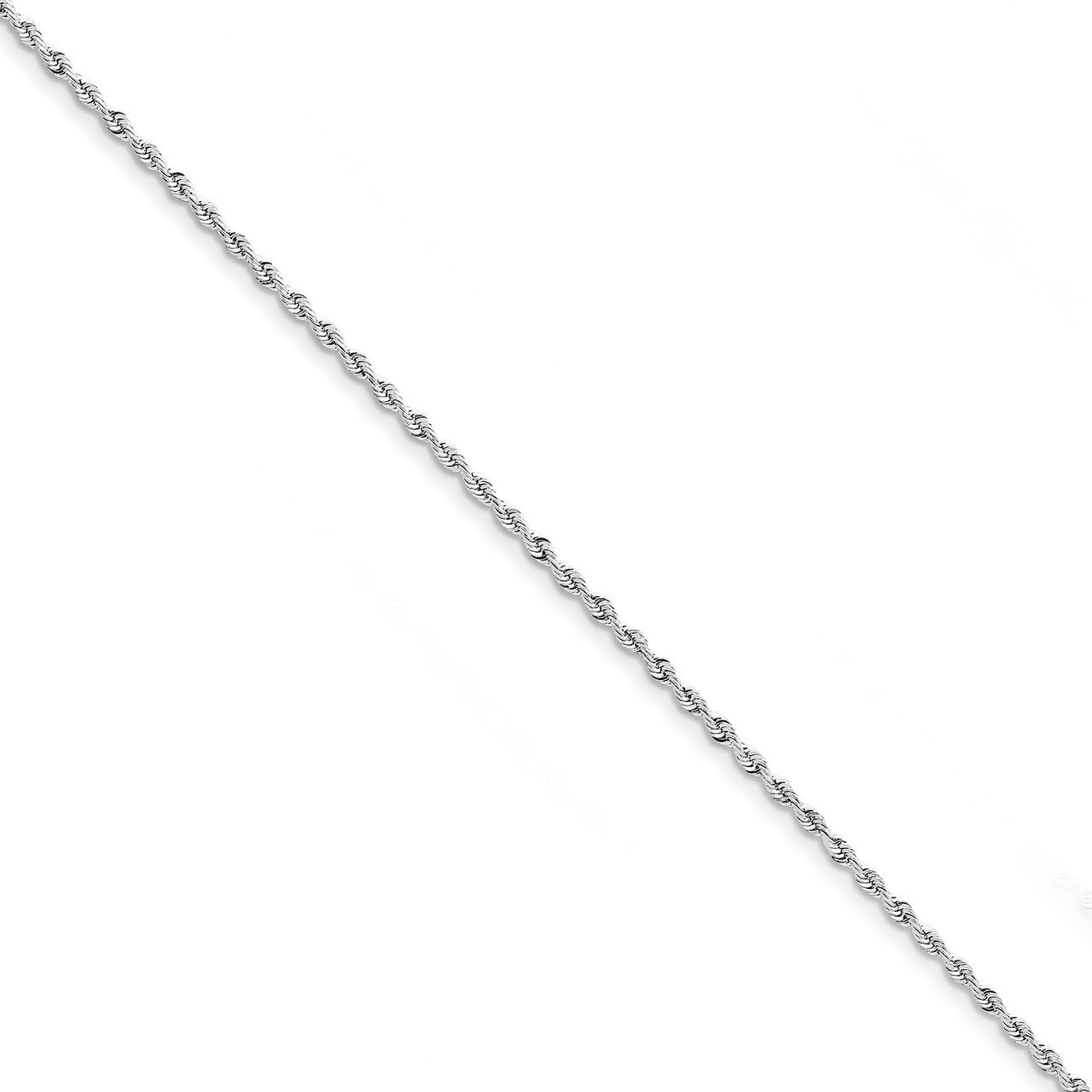7 Inch 2.25mm Diamond -cut Quadruple Rope Chain 10k White Gold 10WQT018-7