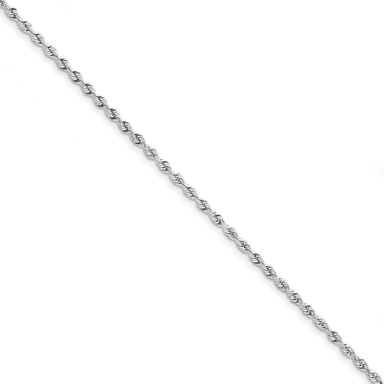 8 Inch 3.0mm Diamond -cut Quadruple Rope Chain 10k White Gold 10WQT023-8