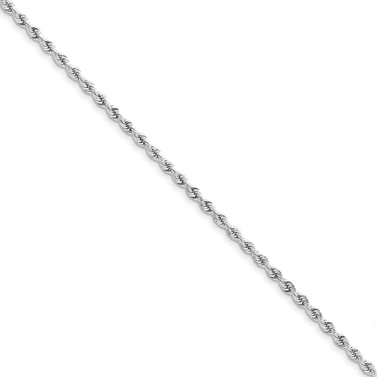 8 Inch 3.35mm Diamond -cut Quadruple Rope Chain 10k White Gold 10WQT025-8