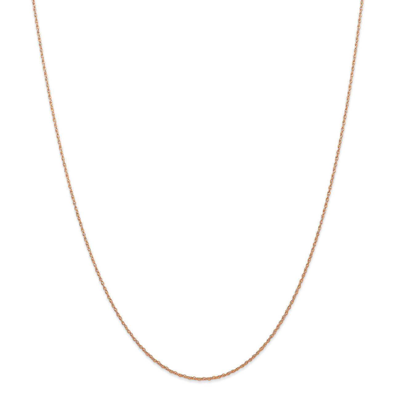 20 Inch 0.7 mm Carded Cable Rope Chain 14k Rose Gold 7RR-20