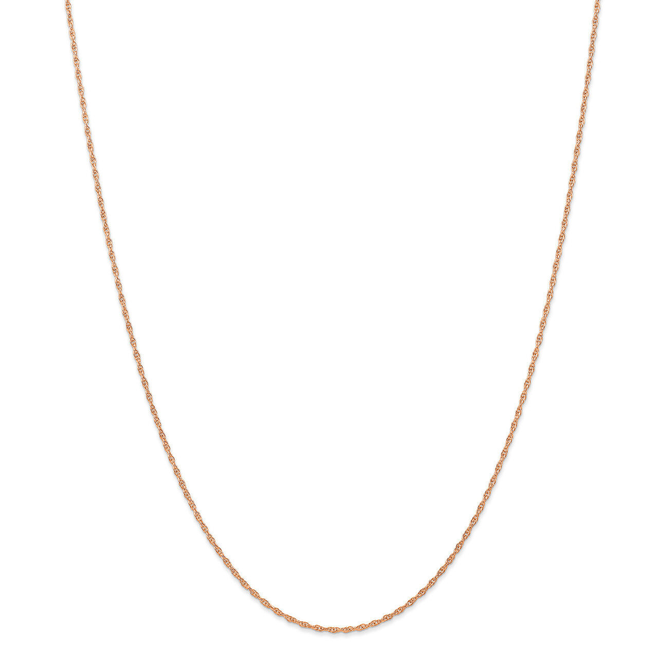 16 Inch 1.15mm Carded Cable Rope Chain 14k Rose Gold 9RR-16