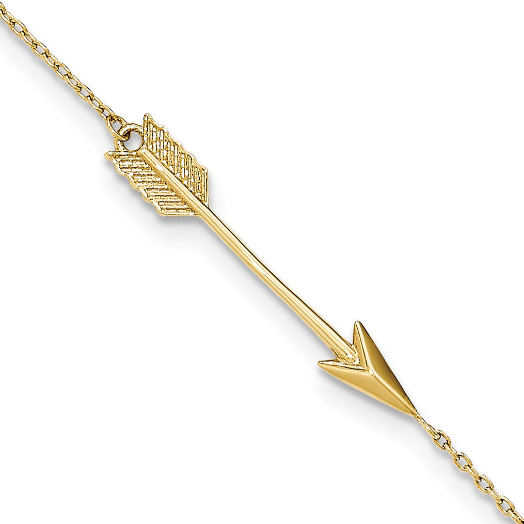 Arrow with 1 inch Extender Anklet 14k Gold Polished ANK275-9, MPN: ANK275-9, 868044168830