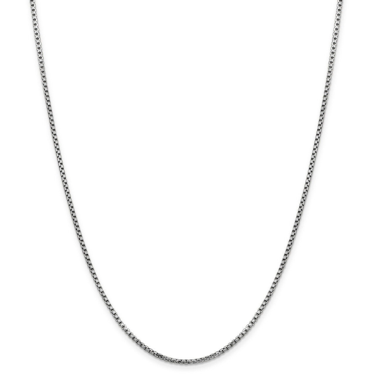 18 Inch 1.75mm Round Box Chain 14k white Gold BC139-18