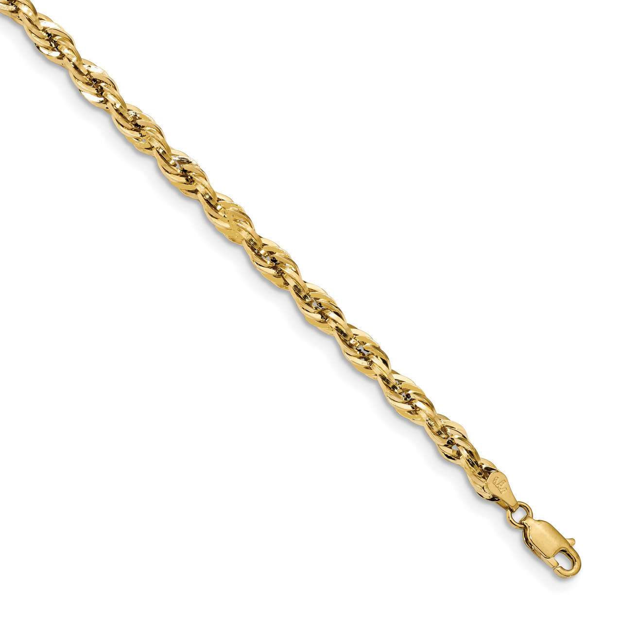 7 Inch 4.25mm Hollow Rope Chain 14k Gold BC168-7
