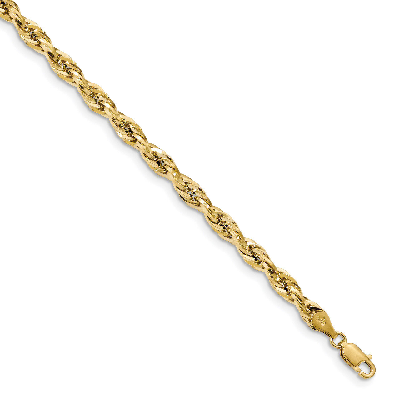 8 Inch 4.75mm Hollow Rope Chain 14k Gold BC169-8