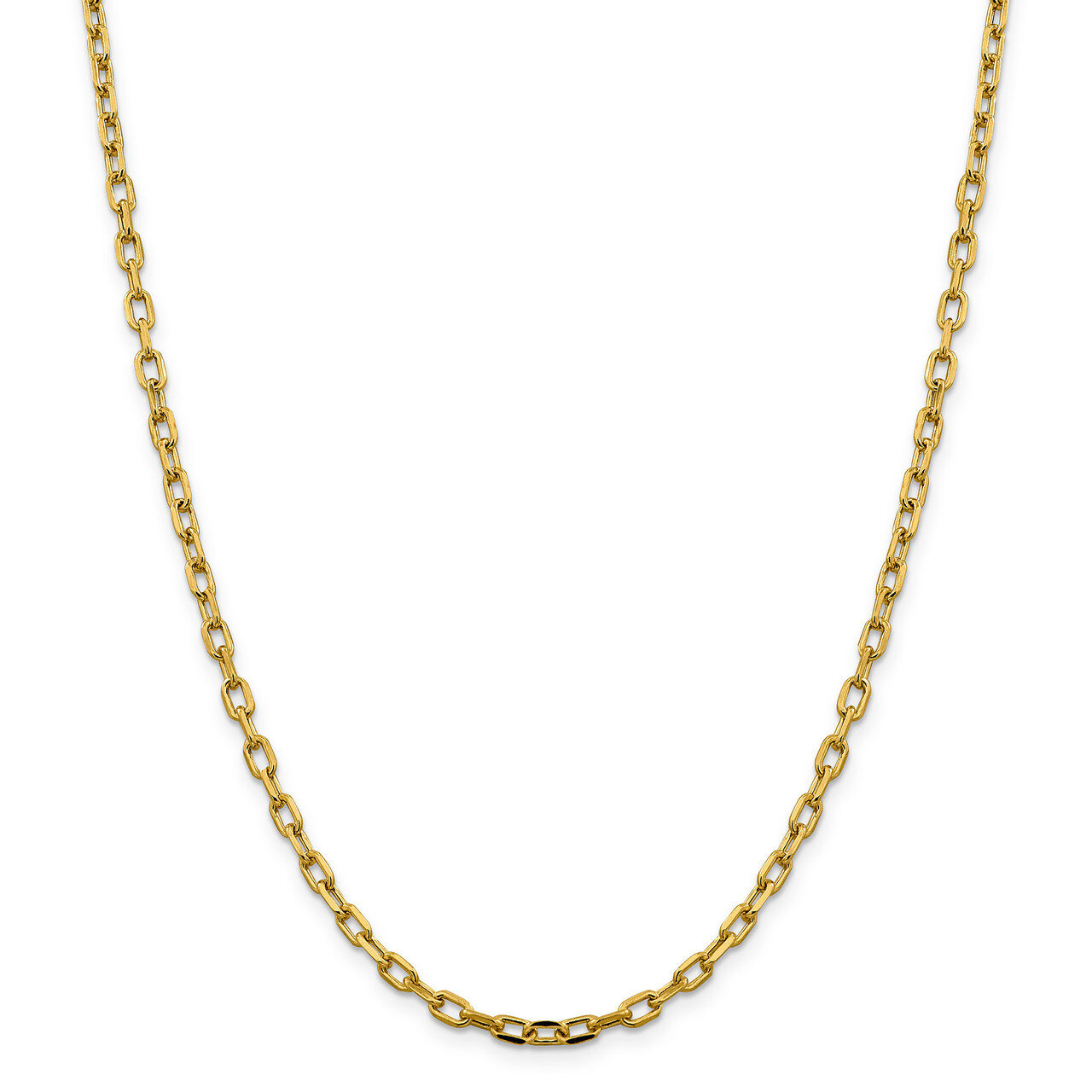 26 Inch Diamond -cut 3.7mm Open Link Cable Chain 14k Gold Semi-solid BC187-26, MPN: BC187-26, 88395…