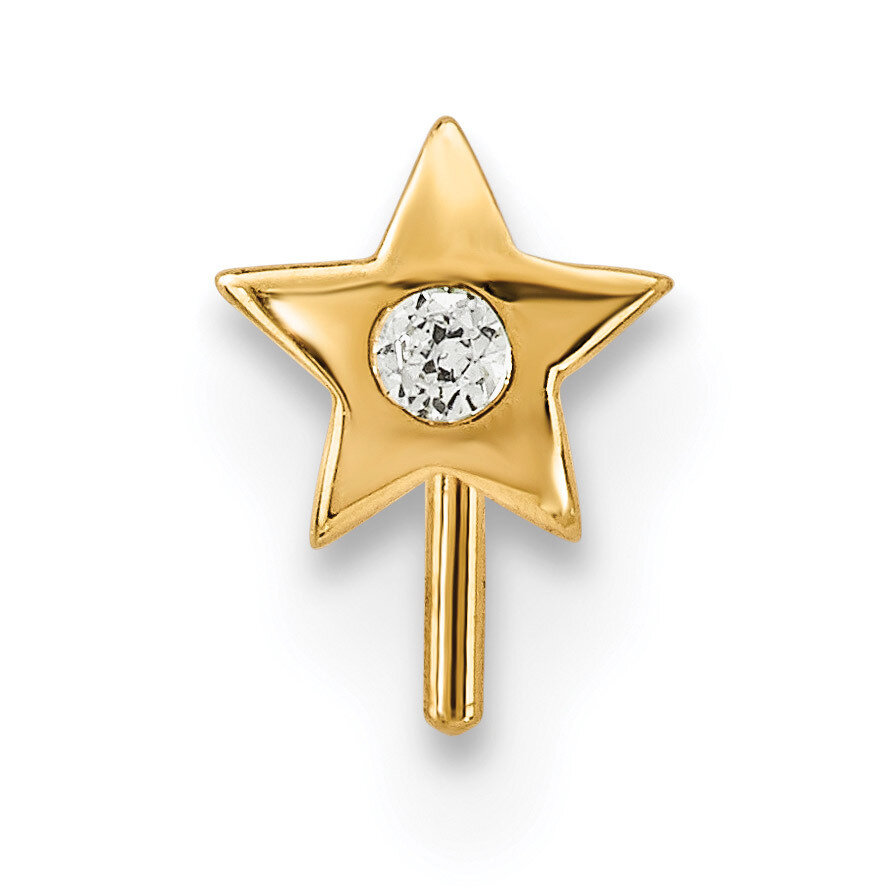CZ Diamond Star Nose Stud 14k Gold BD104