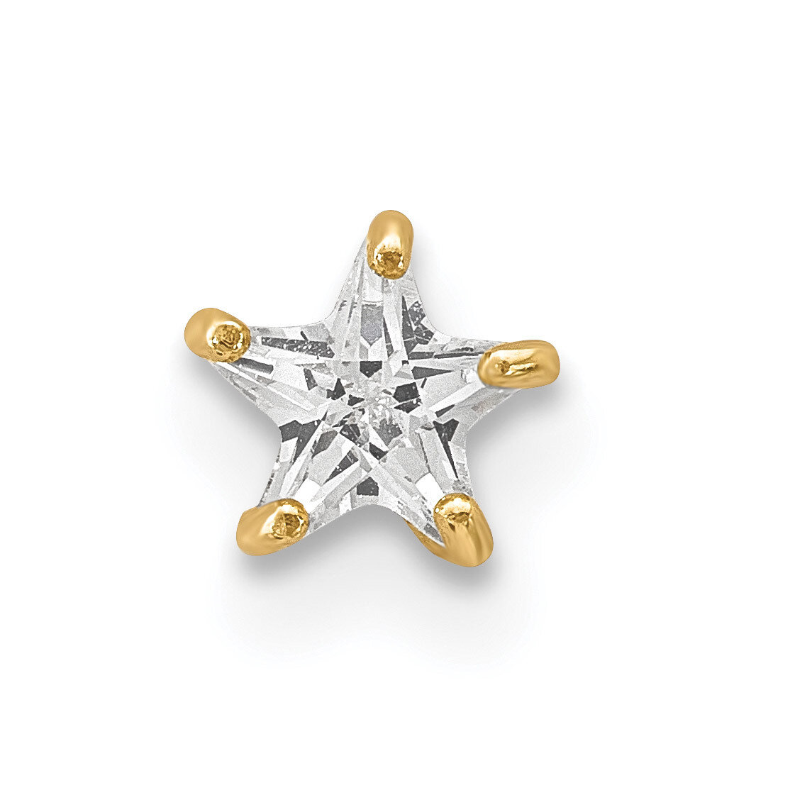 CZ Diamond Star Labret Face Jewelry 14k Gold BD118
