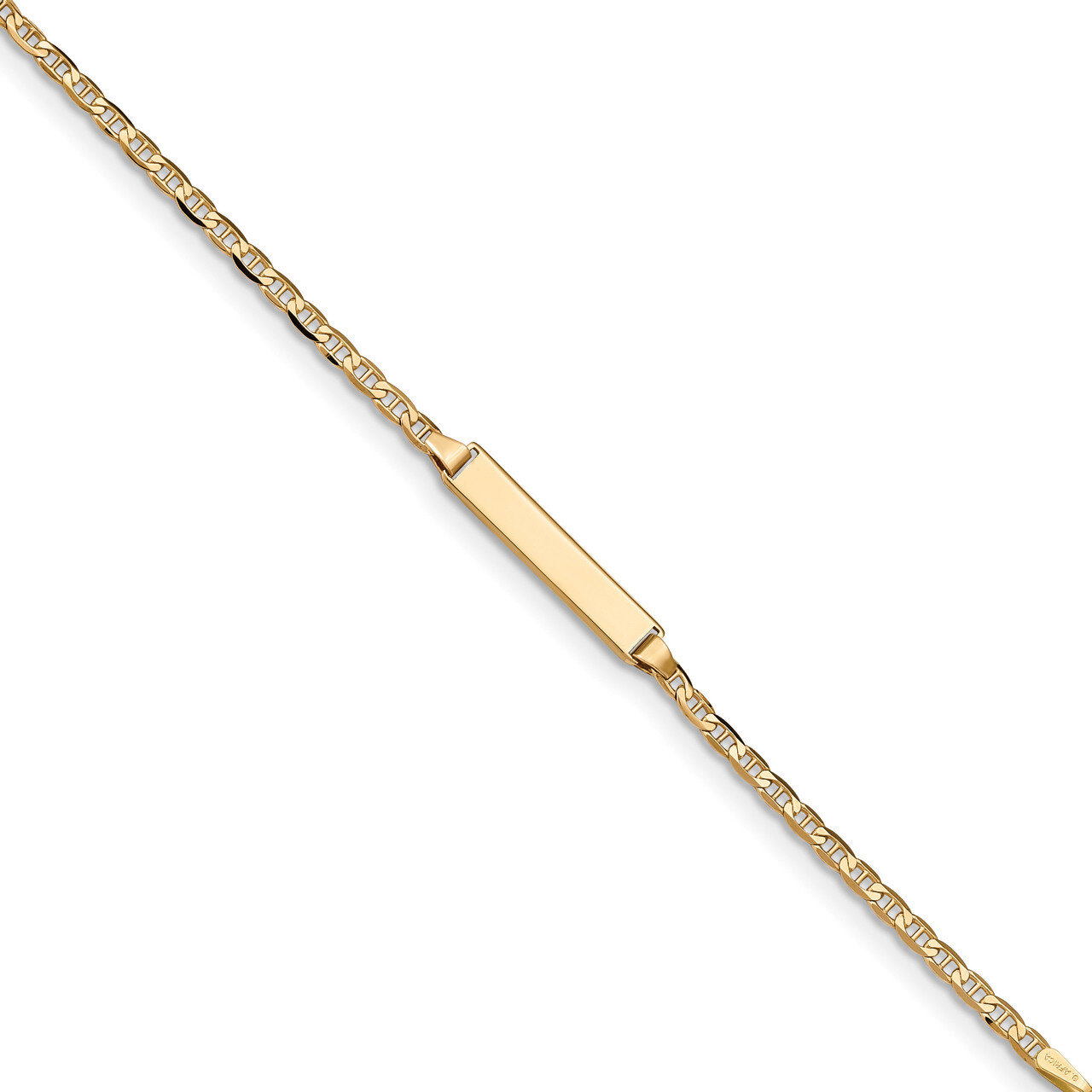 6 Inch Flat Anchor Link ID Bracelet 14k Gold BID104-6, MPN: BID104-6, 191101435232