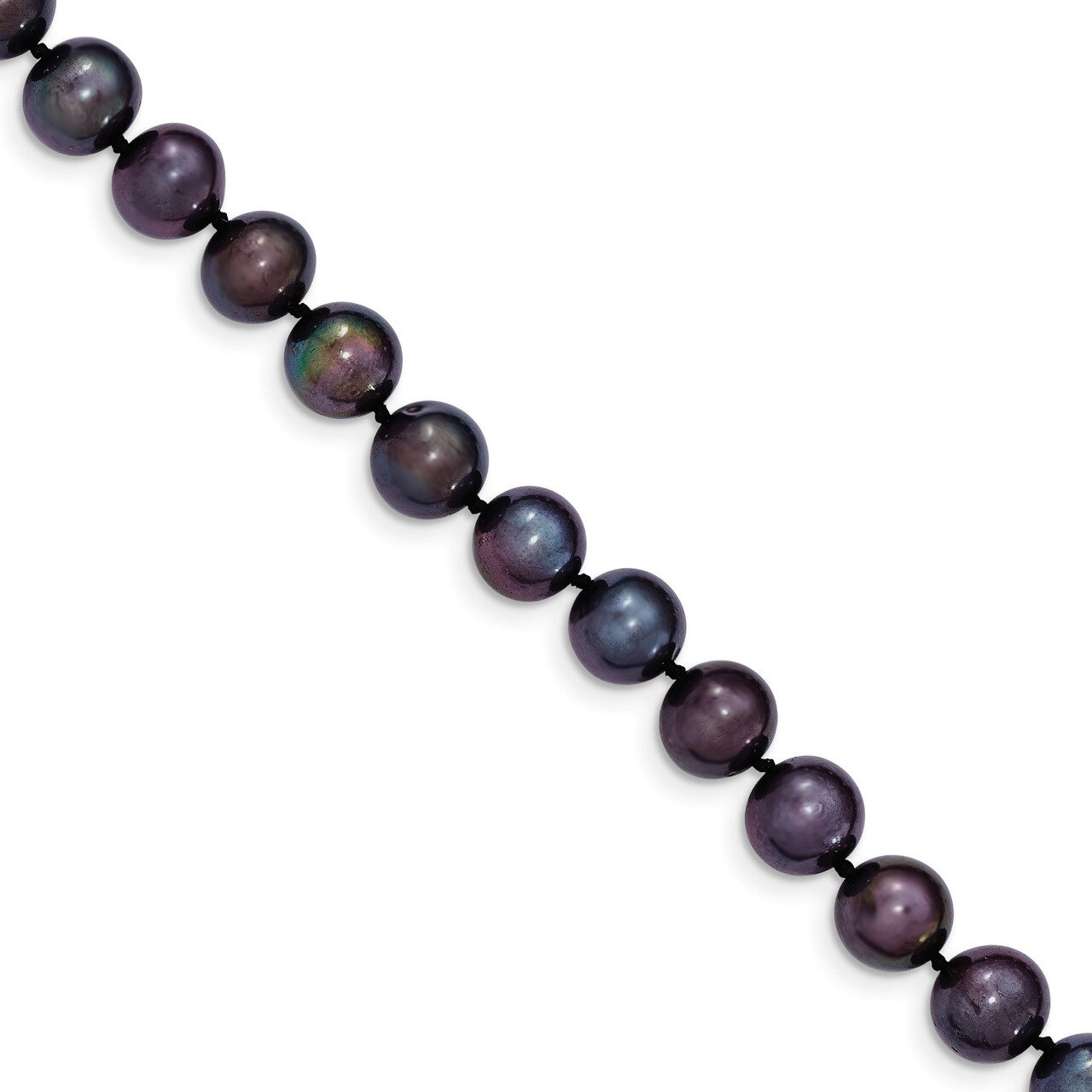 7.5 Inch 8-9mm Black Near Round Fresh Water Cultured Pearl Bracelet 14k Gold BPN080-7.5, MPN: BPN08…