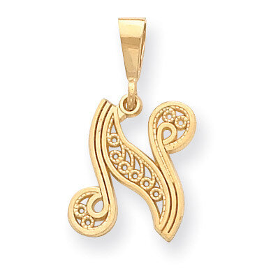 Initial N Charm 14k Gold C569N, MPN: C569N, 883957861159