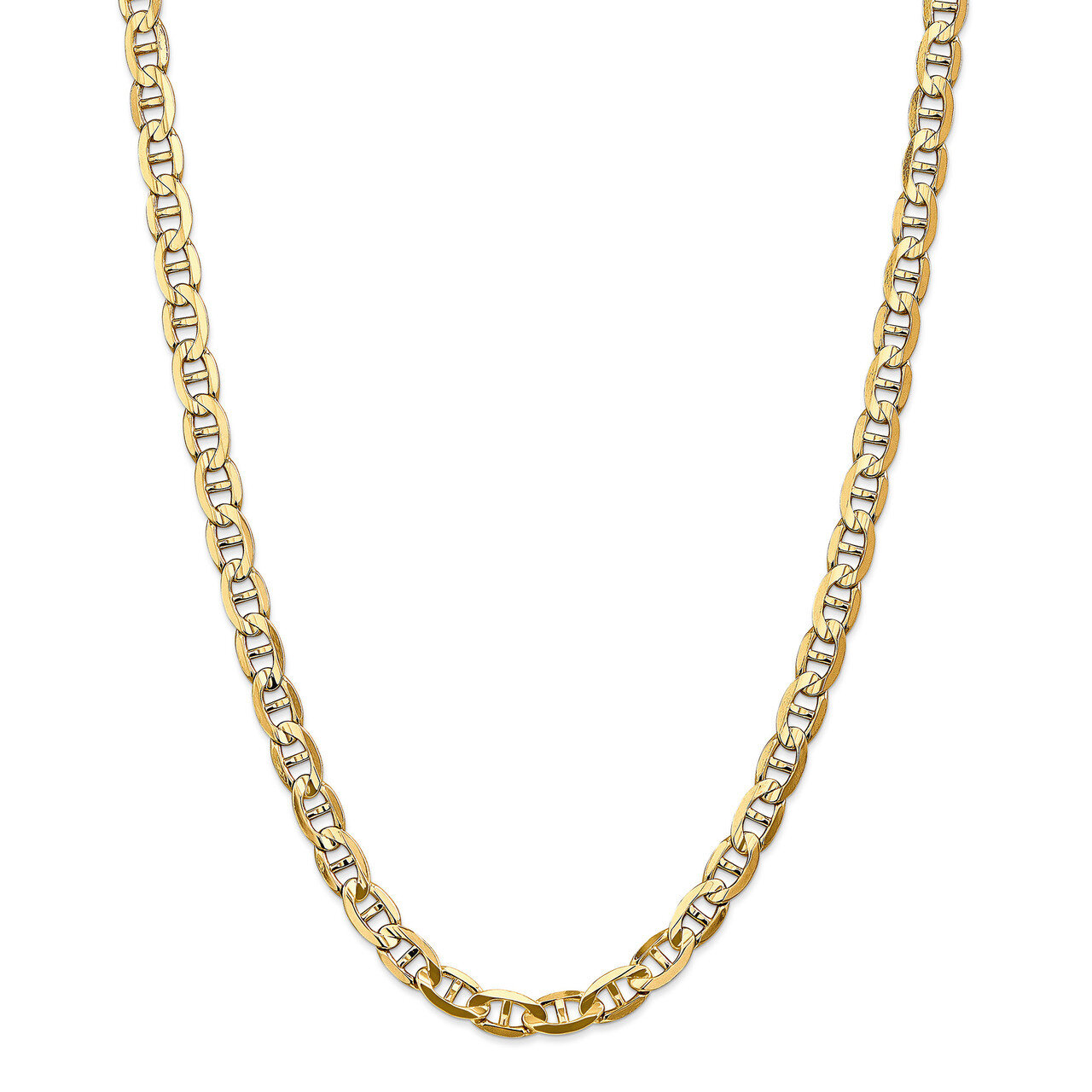 26 Inch 7mm Concave Anchor Chain 14k Gold CCA180-26