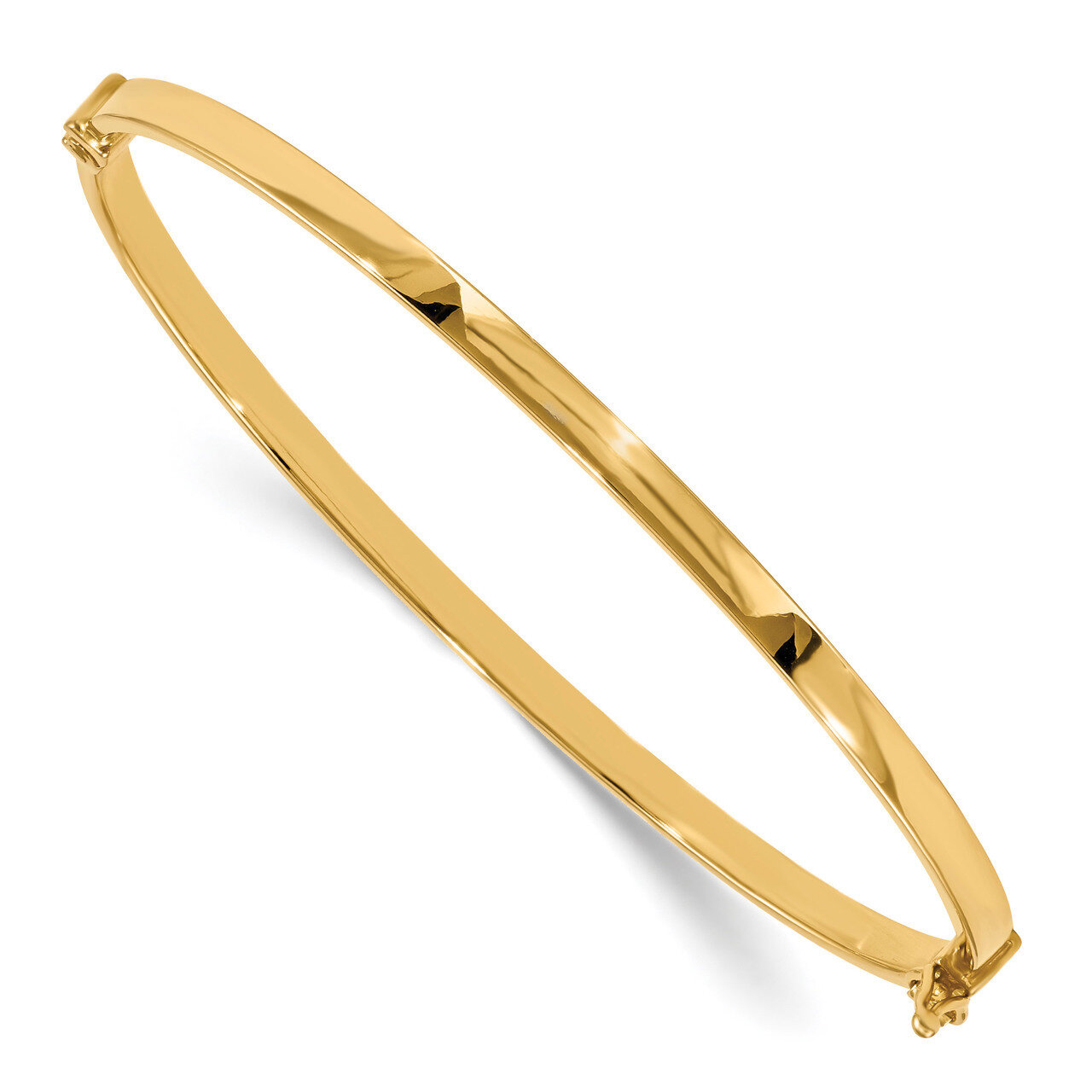 7 Inch Hinged Bangle Bracelet 14k Gold Polished DB615