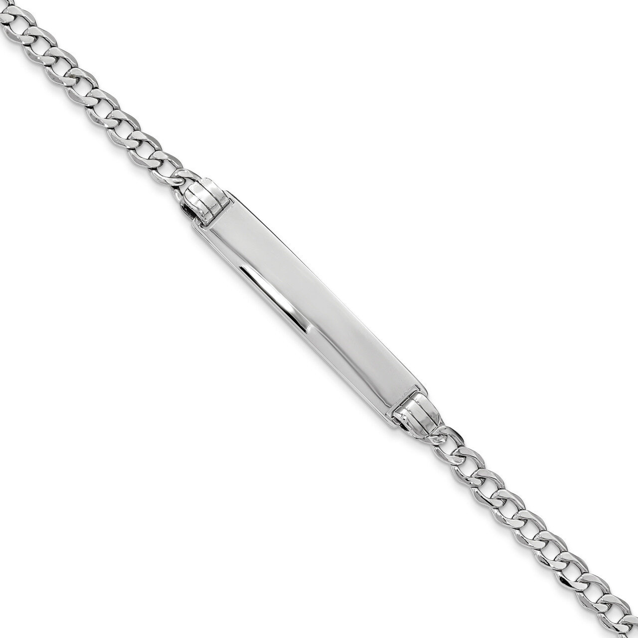 8 Inch Polished ID with Semi-Solid Cuban Bracelet 14k white Gold DCID106W-8, MPN: DCID106W-8, 88395…